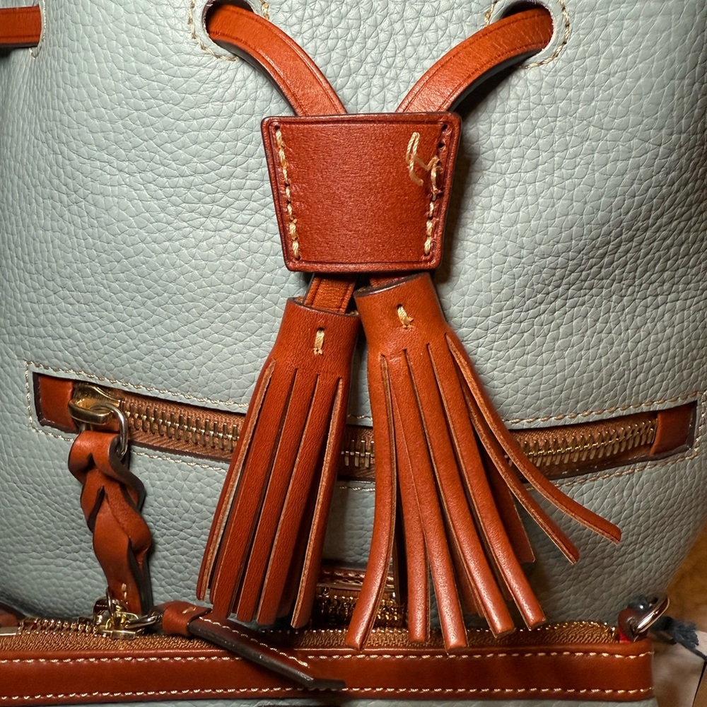 Dooney & Bourke Blue and Brown Shoulder Bag with matching wristlet - Picture 15 of 15